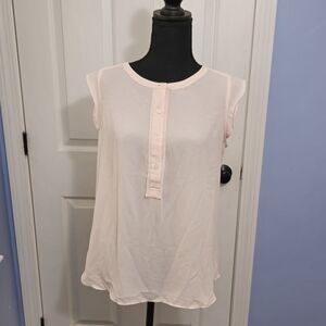 Ann Taylor LOFT Sheer Pink Blouse